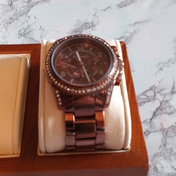 Breda Ladies Watch #2288 Bronze with Crystals - Picture 2 of 12